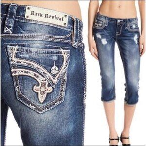 NWT Women Rock Revival ALEXIA Crop Jean